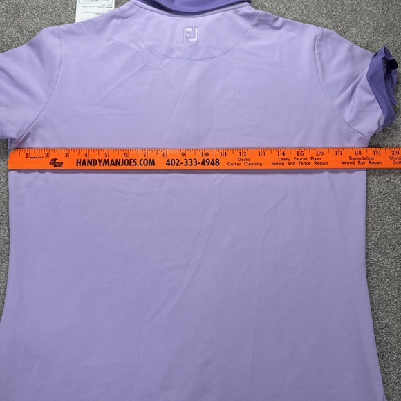 Foot Joy FJ Womens Golf Polo Purple Color Block Stitch Small Lavender New - Picture 10 of 12